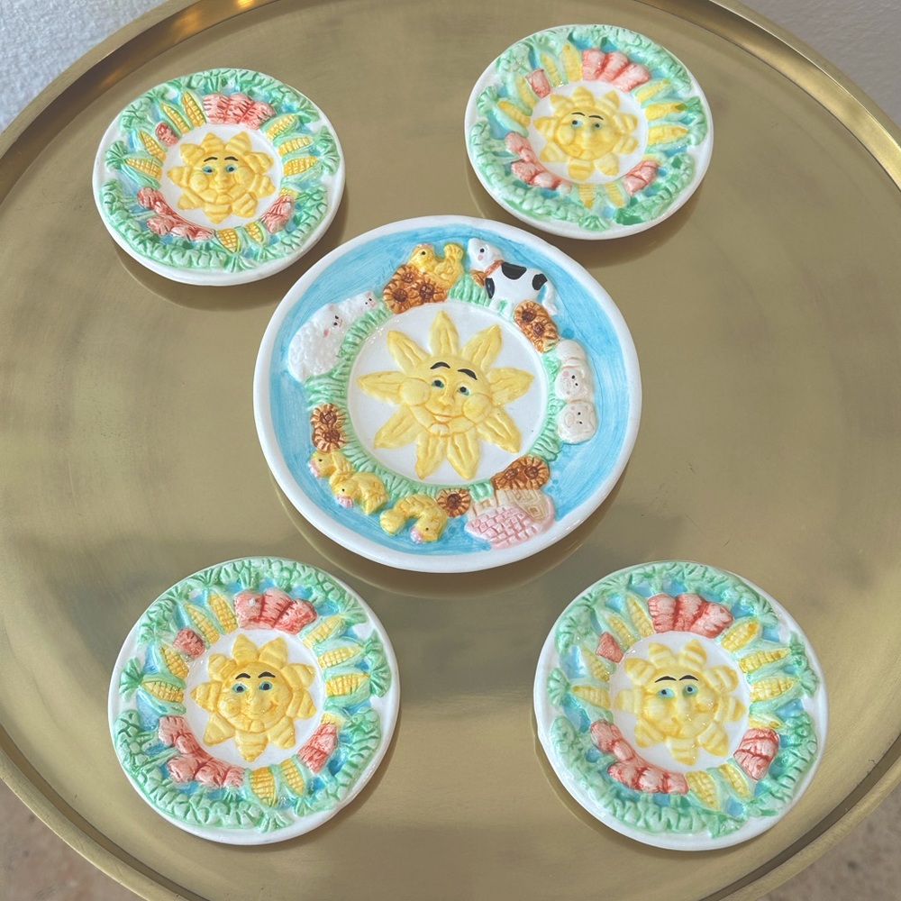 Set of 5 Mercuries Sunshine Farm Plates